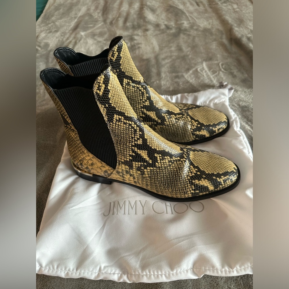 Jimmy Choo snakeskin leather boots